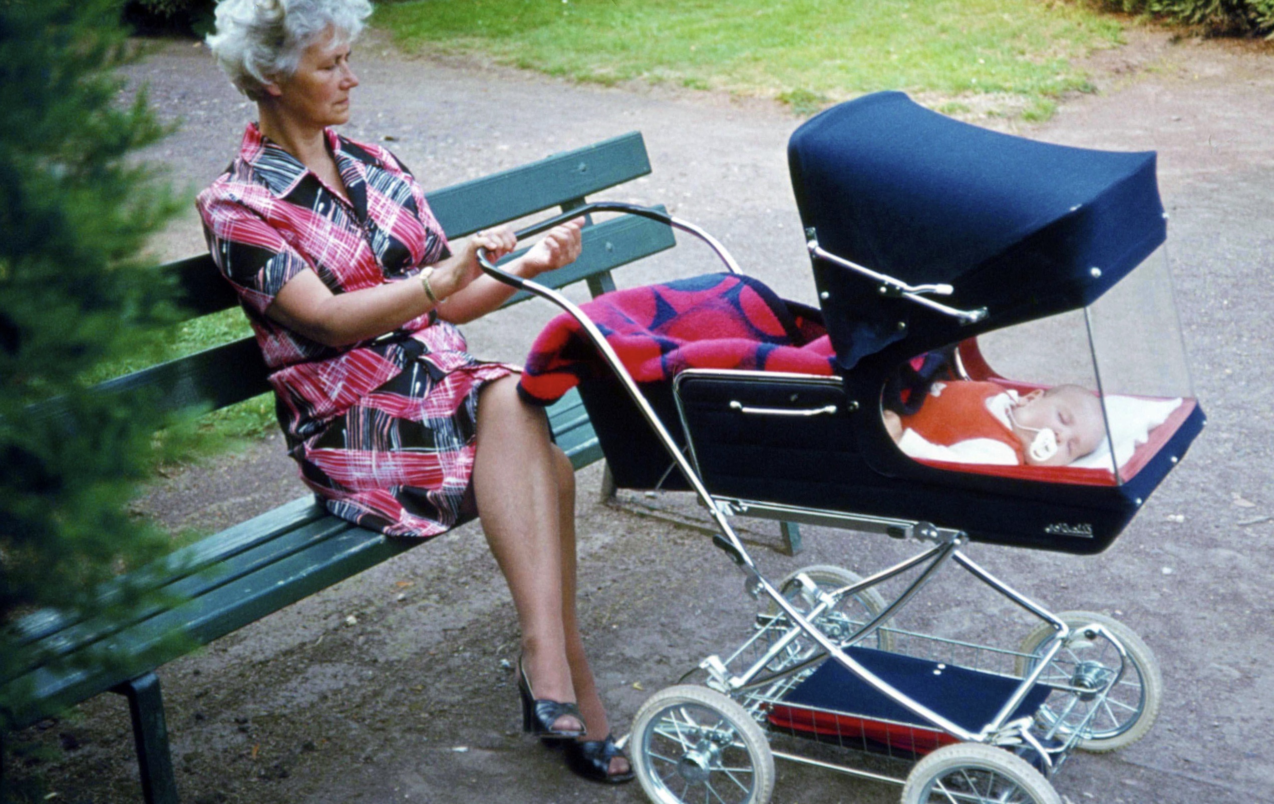 My grandma with me in my swanky panorama pram, 1976 